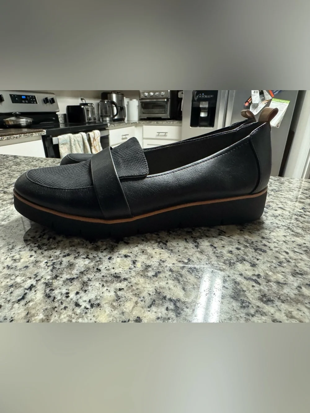 Dr. Scholl’s Webster Women’s Black Loafers Slip-On Lug Sole Comfort Shoes 10W